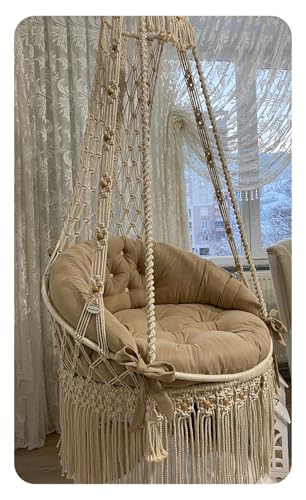 Home Decoration Swing Cushion Chair,Boho Wall Hanging Swing for Living Room, roof top, Garden, Balcony, Patio, Gifts, Home Decor Used for Living Rooms, Roofs, Gardens, Balconies,(XLarge)
