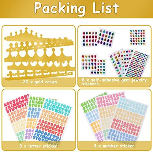 Fowecelt Party Hats Paper Crown Kids Paper Crowns for Kids, Birthday Party Hats for Adults, Gold Crown Crafts for Boys Girls, DIY Crown Kit for Children Decoration