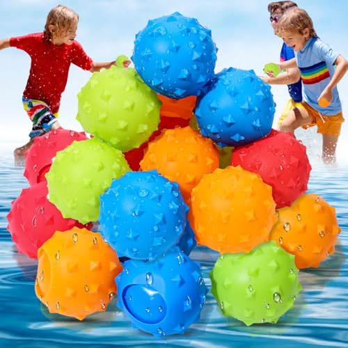 24PCS Reusable Water Balloons for Kids Adults,Silicone Refillable Water Balloons Self Sealing Quick Fill,Summer Fun Water Toys for Outdoor Activities,Summer Party,Water Park, for Kids Ages 8-12