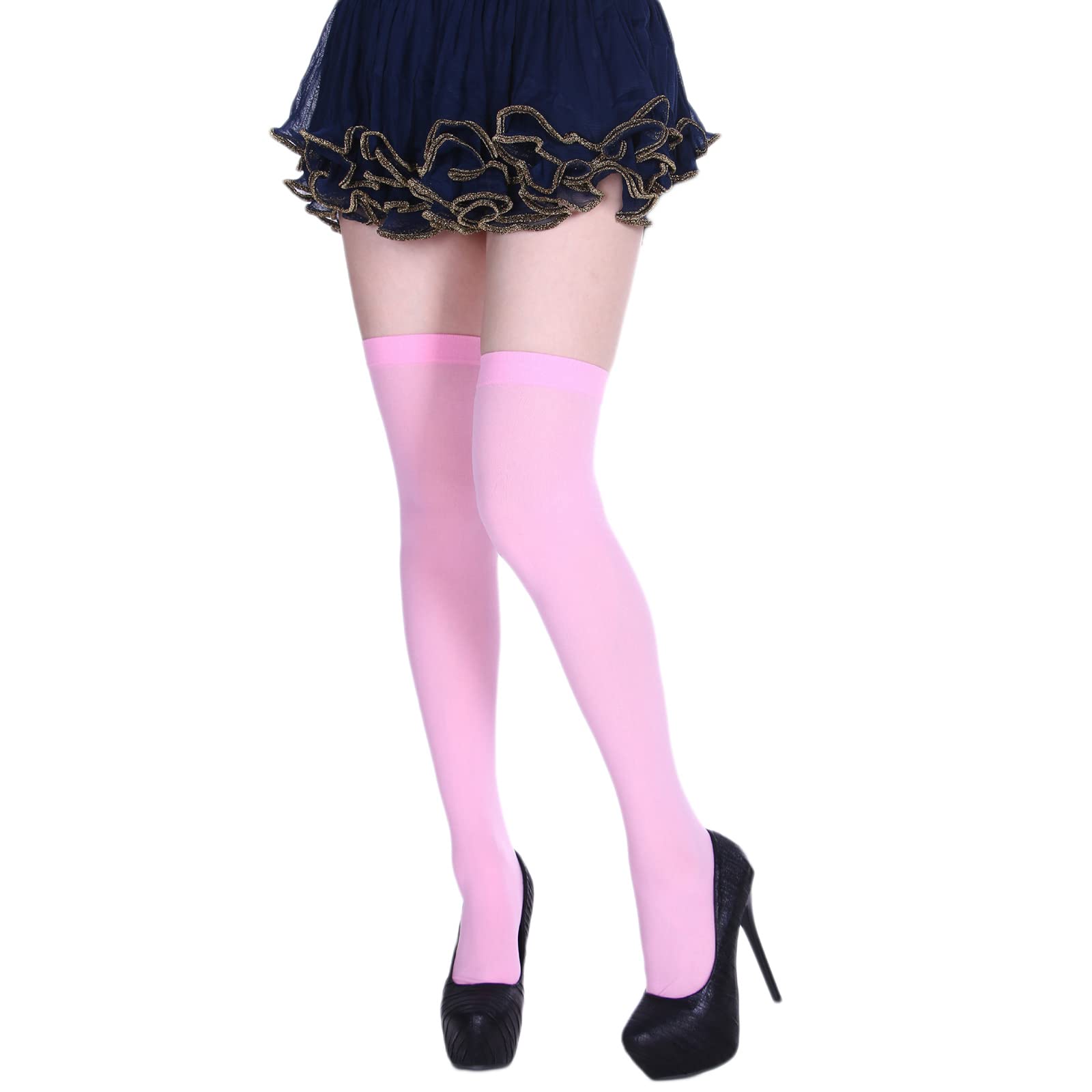 Maxtonser Extra Long Socks Thigh High Tube Cotton Socks Extra Long Boot Stockings for Women Color Over Knee Stockings