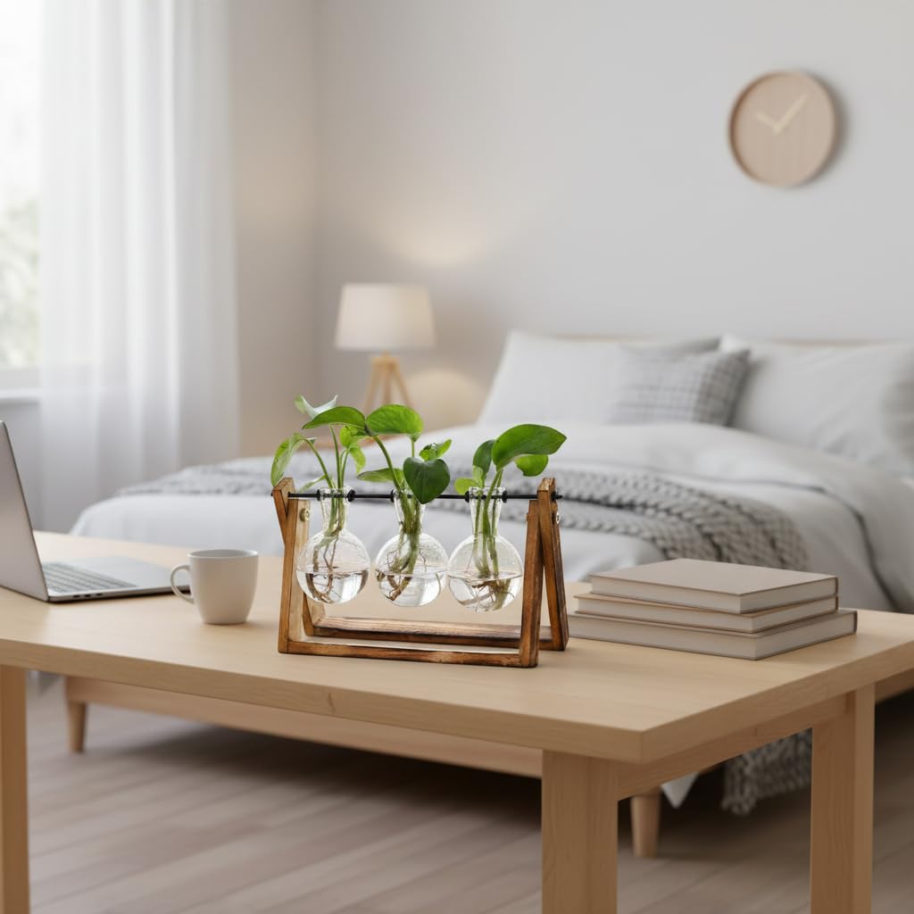 Amazon.com: XXXFLOWER Plant Terrarium with Wooden Stand, Air