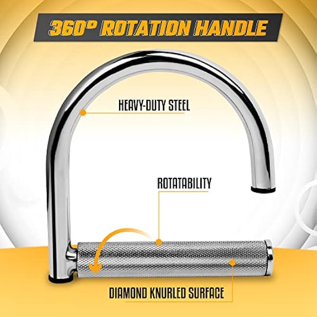 Yes4All 360 Rotation Metal Resistance Bands, Pull Up Handle with Extra-Gripped Knurled Surface, Heavy Duty Industrial Grade Steel Stretch Attachment Handles for Elastic Band Workouts Home Gym