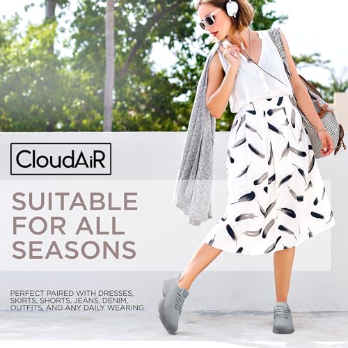 Image of CLOUDAIR Vesta Women's Sneakers: Casual Running, Walking Arch Support Shoes, Lightweight Slip-On Sock Design, Non-Slip Work Shoes for Women, Comfortable Air Cushioned Platform Sneakers