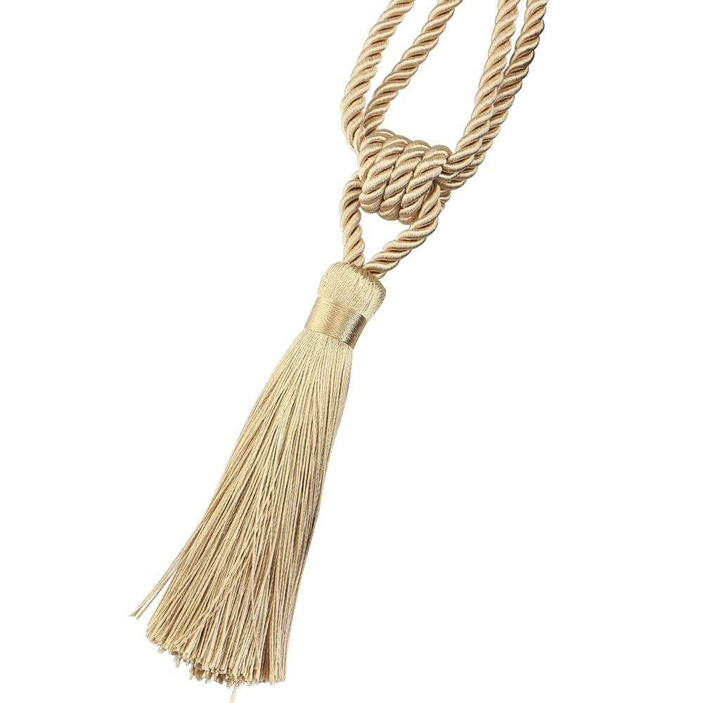 AERICKON 1Pc Handmade Tassel Curtain Tieback Room Accessories Gold Curtain Buckle Rope Home Decoration Holdback Window Fringe (Color : Gold)