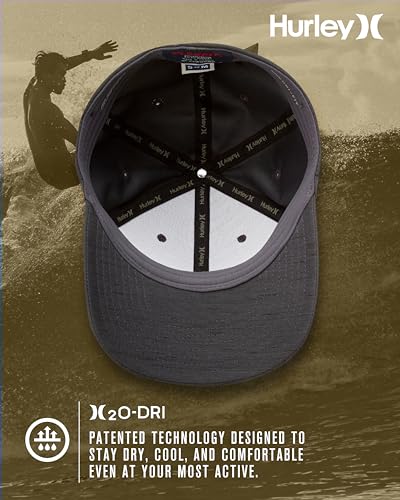Image of Hurley Men's Baseball Cap - Lightweight Curved Bill H2O Dri Fitted Caps for Men