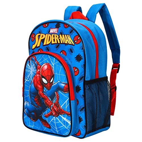 William Lamb Spiderman 02908 Kinder-Rucksack, mit seitlicher Netztasche und Reißverschlusstasche vorne, mehrfarbig, 36,7 cm hoch, 26 cm breit, 13 cm tief, mehrfarbig