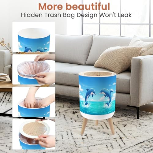 Caneca pequeña con tapa y diseño de delfines, 1.8 galones miniatura 6