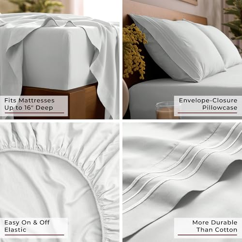Image of Mellanni Twin Sheets Set - 3 PC Iconic Collection Bedding - Hotel Luxury, Extra Soft, Cooling Bed Sheets - Wrinkle, Fade, Stain Resistant (Twin, Ivory)