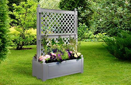 Preisvergleich Produktbild Pflanzkasten groÃ mit Zentralspalier (2-TLG.) 100 cm, grau