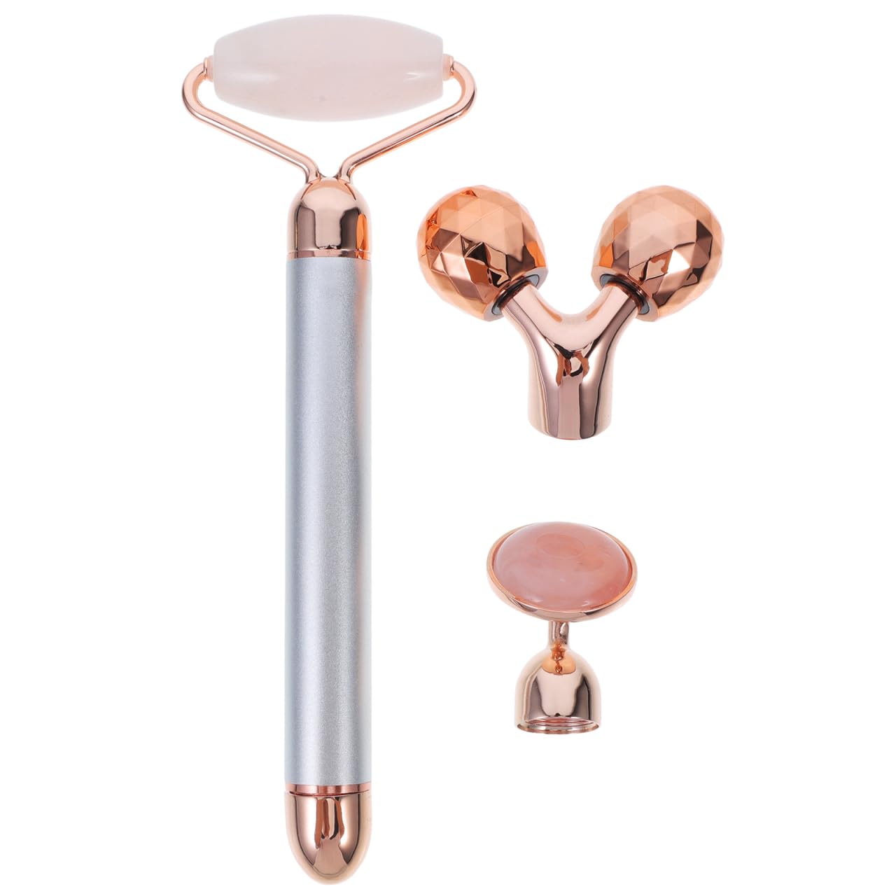 NOLITOY 3-in-1 NatüRlicher Jade Gesichtsroller MassagegeräT für Gesichtsmassage Und Hautpflege Anti-Aging Werkzeug Zur FöRderung Der Kollagenproduktion Und Reduzierung Von Schwellungen
