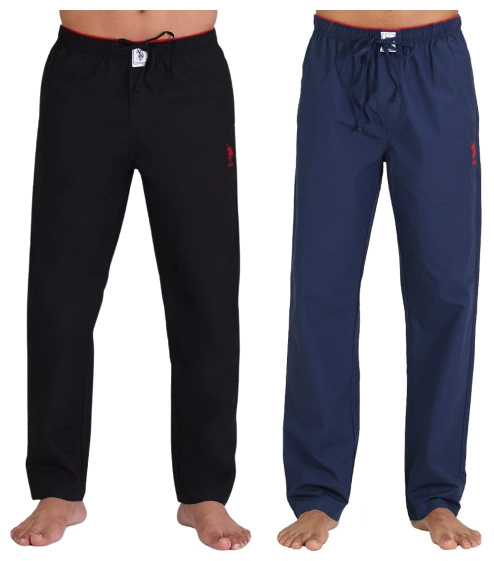 u.s. polo assn. Men Mid Rise Comfort Fit Solid Cotton I690 Casual Style Lounge Pants - Pack of 2-picture-31