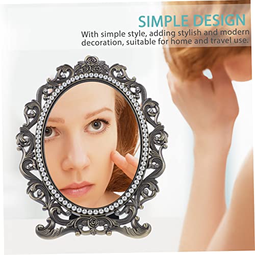 Espejo de maquillaje vintage con aumento 1x/10x miniatura 3