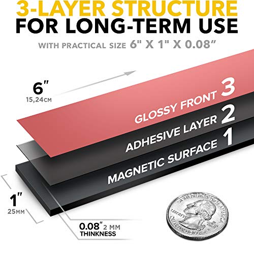 image for X-bet MAGNET Magnet Strips with Adhesive Backing - Magnetic Tape Roll 