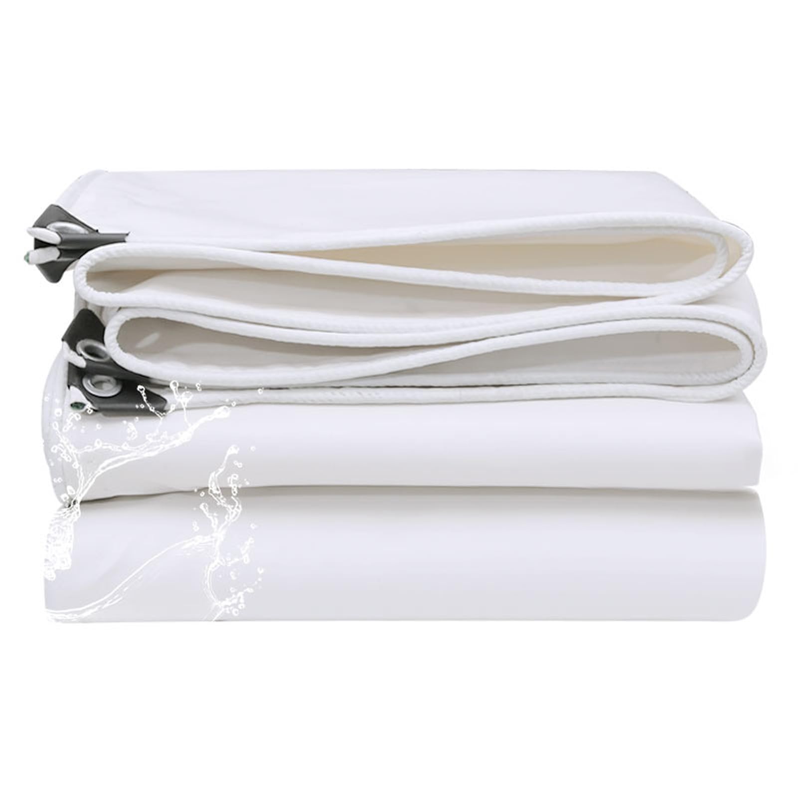 Telo di copertura in telone impermeabile in PVC resistente con occhielli di tenuta, tenda a baldacchino multiuso con telo di fondo addensato per mobili da esterno campeggio giardino, bianco (Size : 1