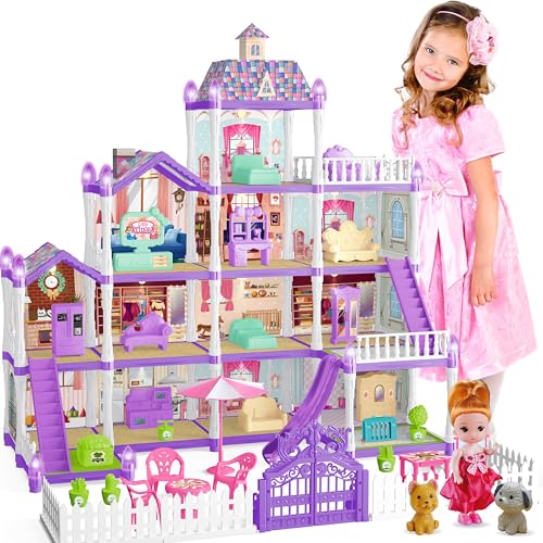Doll House for Girls ,13 Rooms Doll House with Dolls Figure, Pupp...