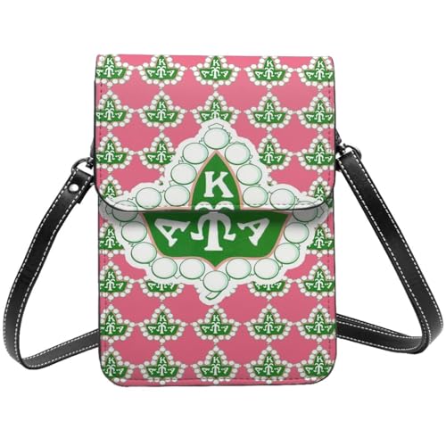 Sorority Gifts For Woman Leather Crossbody Purse Cell Phone Bags Cellphone Wallet Purse With Adjustable Shoulder Rope