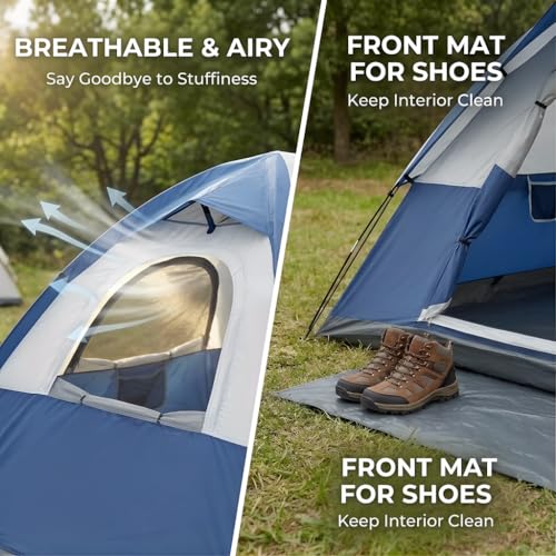 Carpa dome impermeable para camping familiar 4 personas miniatura 4