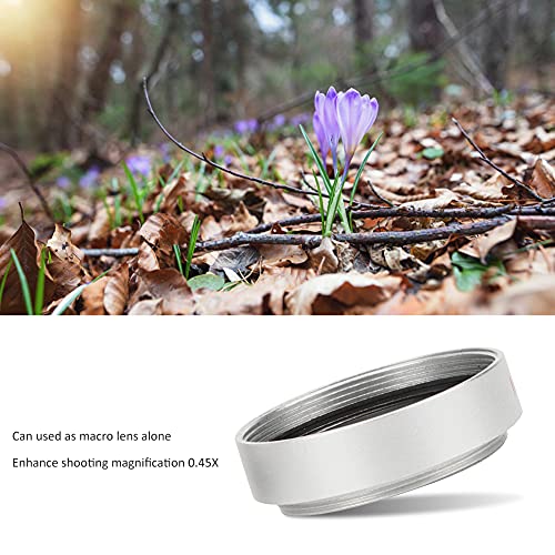 0.45X Camera Wide Angle Lens Optical Glass Silver Magnification Additional Lens for 30.5mm Camera Lenses Adjustable Photography Accessories