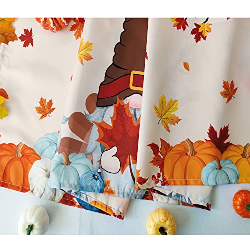 Happy Fall Valances Curtain Fall Gnome Kitchen Curtains Harvest Pumpkin Fall Kitchen Valances Autumn Maple Leaf Window Curtain Treatment Short Topper Curtains Autumn, Fall Seasonal Decor,54x18 inch - Image 3