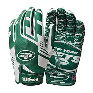 Wilson NFL Stretch Fit Football Gloves – Adult, New York Jets