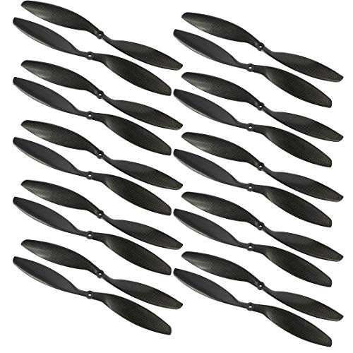 QWinOut 3k Carbon Fiber Propeller Cw CCW 8045 8047 9047 1045 1047 1147 1238 1245 1447 1555 CF Props for RC Quadcopter Hexacopter Multi Rotor UFO (10 Pairs,8045)