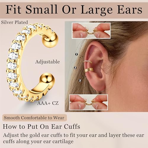 LOLIAS ๐๐๐ซ ๐๐ฎ๐๐ ๐๐๐ซ๐ซ๐ข๐ง๐ ๐ฌ for Women Non Piercing Gold Ear Cuffs ๐๐๐ ๐๐จ๐ฅ๐ ๐๐ฅ๐๐ญ๐๐ Ear Cuff for Non Pierced Ears Clip on Cartilage Earring ๐
๐๐ค๐ ๐๐๐ซ๐ซ๐ข๐ง๐ ๐ฌ Lightweight3