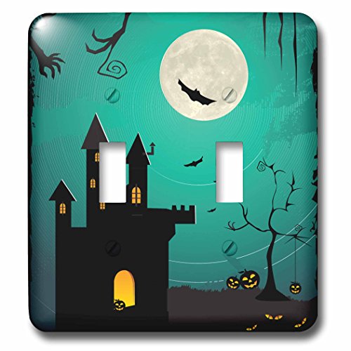 Interruptor de palanca doble decorativo con murciélagos de Halloween 3