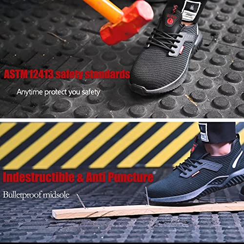 ulogu Steel Toe Shoes for Men Women丨Waterproof Lightweight Roofing Shoe丨Safety Industrial Work Sneakers3