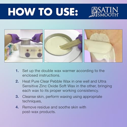 Image of Satin Smooth Double Wax Warmer Kit - Signature Series, Dual Wax Pot Heater for Hard & Soft-Wax, Hair Removal for Face & Body, Brazilian Bikini, Waxing Kit for Women & Men