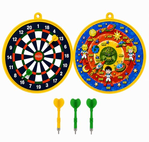 Image of 2 in 1 Magnetic Dart Board Game for Kids & Family Double Sided Indoor Dartboard with Space Target Game Safe Magnetic Darts Toy for Boys Girls Age 4 5 6 7 8 9 10+ Years Birthday Gift Party Game Set