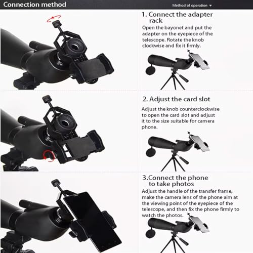 Image of Universal Smartphone Telescope Adapter Mount - Adjustable Metal Phone Holder for Binoculars, Monocular & Spotting Scope
