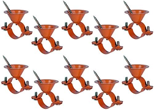Highcraft 3/4" Copper Hinged Split Ring Pipe Hangers - 10 Pack With 3/8" Rod Fitting For Plumbing & DIY