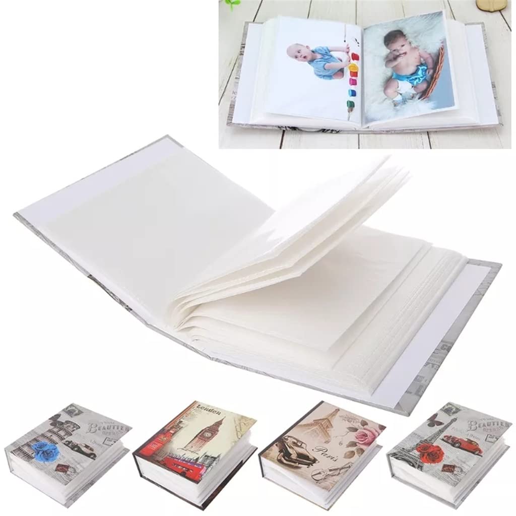 Álbum de Fotos, 100 Fotos, álbum de Fotos con Bolsillos, Libro de Fotos intersticiales, Estuche de Memoria para niños (Plata)