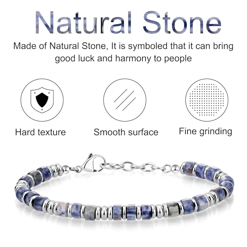 Mens Bracelet, Boho Stainless Steel Bracelets for Men, Beaded Bracelets, Jewelry Gifts for Husband, Father, Friends4