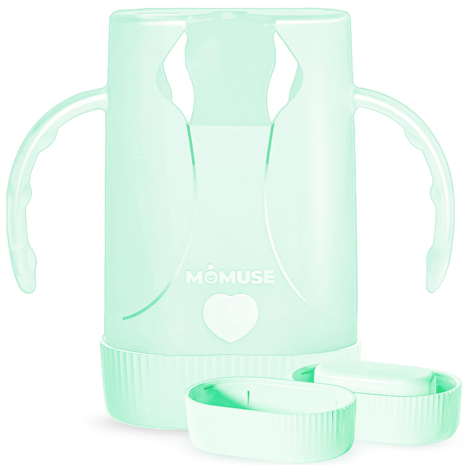 MOMUSE Dual-Lid Squeeze Pouch Holder for Food Pouches & Drink Boxes, Baby Pouch Holder with Larger Capacity, Versatile Design for Self-Feeding,