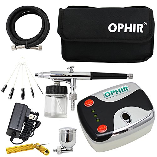 OHPIR Airbrush Kit with Mini Air Compressor & Cleaning Tools & Bag for