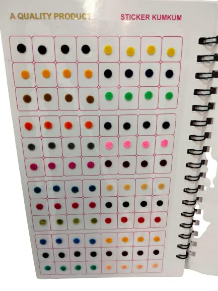 Navya Suhag Bindi Sticker Kumkum Spiral Book Multicolours Women Girls Fashion Accessories Round Forehead Tika Mix Size Ladies Bridal Marriage Gift - Image 3