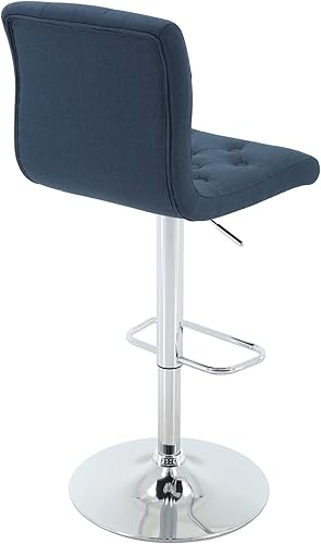 Miniatura 7 de Brage Living Taburete de bar de tela copetudo, taburete giratorio ajustable de altura de mostrador con respaldo, silla de bar tapizada sin brazos