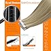 Sunny Hair Tape in Hair Extensions Real Human Hair Invisible Remy Hair Extensions Tape ins for Women Golden Blonde Highlight Medium Blonde 16 inch 20Pcs 50G