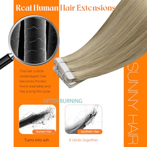 Image of Sunny Hair Tape in Extensions Golden Blonde Highlight Medium Blonde