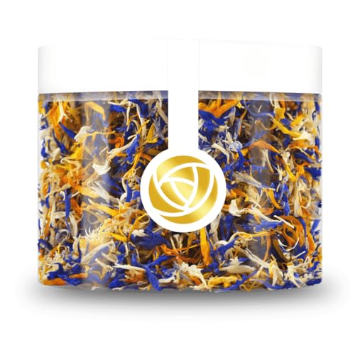 Rosie Rose essbarer bunter Kornblumenblütenmix classic, 6g getrocknete Kornblumen Deko als Tortendeko, natürlich & geschmacksneutral, zum Kochen, für Tee, Cupcakes, Salate und Torten-Dekorationen