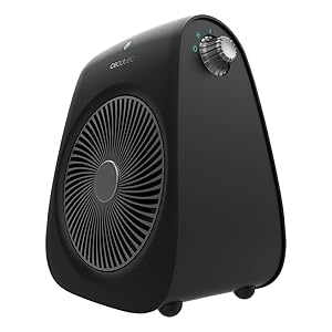 Cecotec Calefactor Eléctrico Negro ReadyWarm Force. Termoventilador 2000W, Termostato Regulable, 2 Niveles de Potencia y 3 Modos de Funcionamiento, Área de cobertura hasta 20m2
