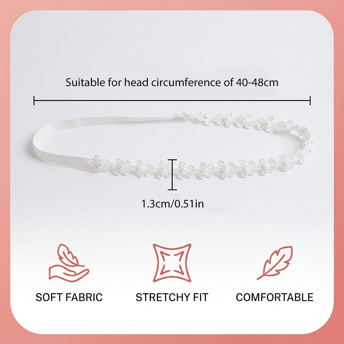2 Pieces Children's Headbands, Lace Hair Bands, Wedding Children's Headband, Newborn Hairband