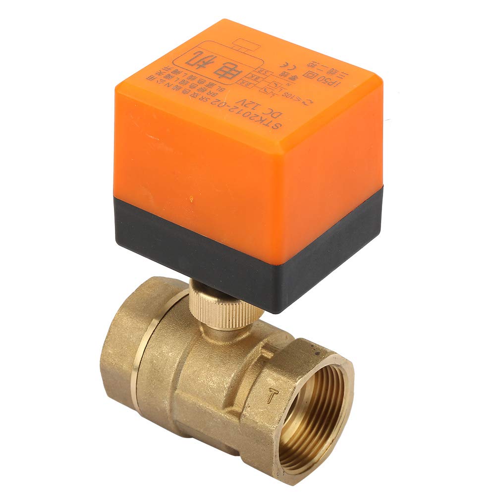 Vanne Motorisée 12 volts, DN32 G1-1/4" Vanne Motorisée 2 Fils Robinet à Tournant Sphérique en Laiton Vanne à Sphere 2 voies pour le Ventilo-Convecteur et le Système de Contrôle de l'Eau