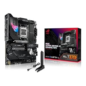 ASUS ROG Strix X870E-E Gaming WiFi AMD AM5 X870 ATX Placa base 18+2+2 etapas de potencia, conmutador OC dinámico, Core Flex, DDR5 AEMP, WiFi 7, 5X M.2, PCIe® 5.0, Q-Release Slim, USB4®, IA OCing y