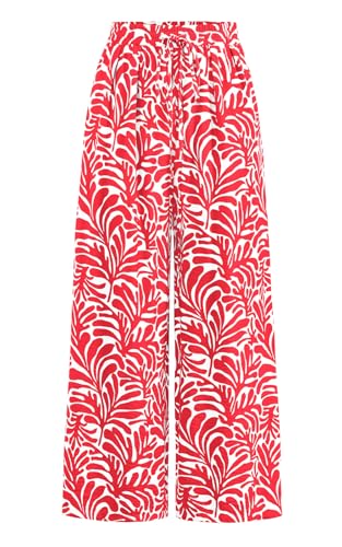 Image of PRETTYGARDEN Womens Pants Elastic Waist Floral Lightweight Palazzo Pants for Women Casual Lounge Wide Leg Pants Woman