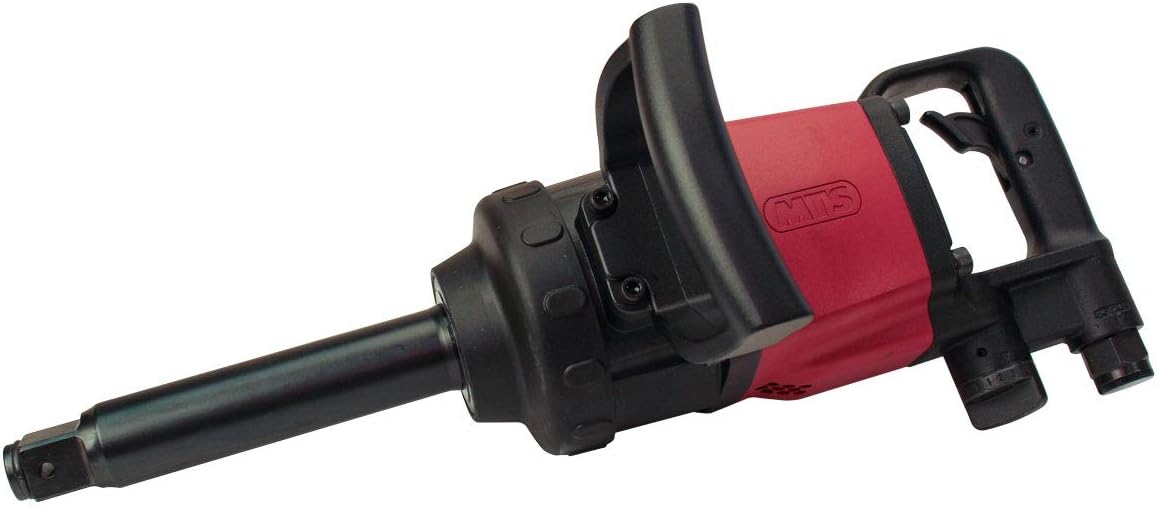 MTS 53370 1-Inch Drive Heavy Duty Pneumatic Air Powered Impact Wrench, Pinless Clutch, with Max Torque of 2,200 ft-lbs, Working Torque Range 400-1,650 ft-lbs, 10 cfm, Weight 26.2 lbs. MTS 53370 1-Inch Drive Heavy Duty Pneumatic Air Powered Impact Wrench, Pinless Clutch, with Max Torque of 2,200 ft-lbs, Working Torque Range 400-1,650 ft-lbs, 10 cfm, Weight 26.2 lbs.