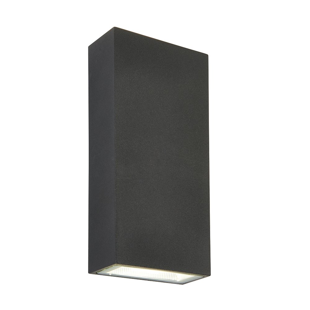 Saxby Morti 5.5W Twin Dark Matt Anthracite Die Cast Aluminium IP44 Up & Down LED Wall Wash Light