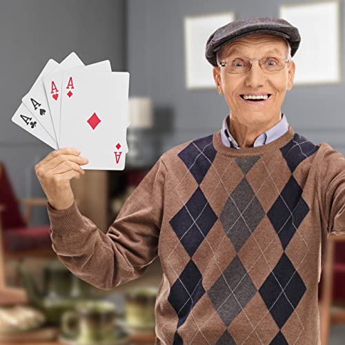 Relaxdays 10023627 Jumbo Pokerkarten, 54 Karten, wasserfeste XXL-Kunststoffspielkarten, Spaßgeschenk o. Deko,18 x 13 cm, bunt – Bild 3