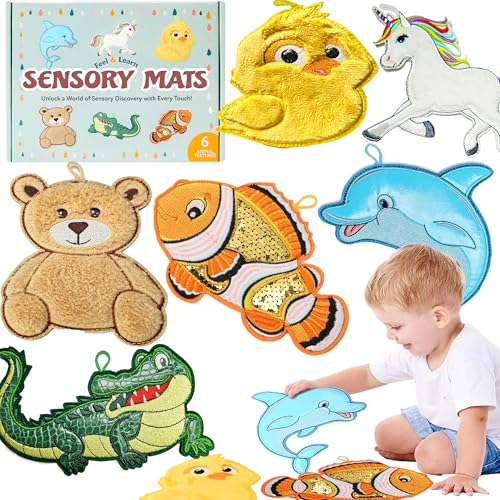Image of Textured Sensory Mats for Babies, Toddlers, Kids with Autism and Sensory Processing Disorder (Animal Theme), Improve Fine Motor Skills and Tactile Learning, Ideal as Baby Tactile Toys or Sensory Wall